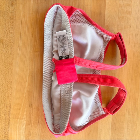 New Balance Pink and White Sports Bra - Picture 3 of 6